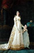 Robert Lefevre Queen of Naples with her daughter Zenaide Bonaparte oil painting